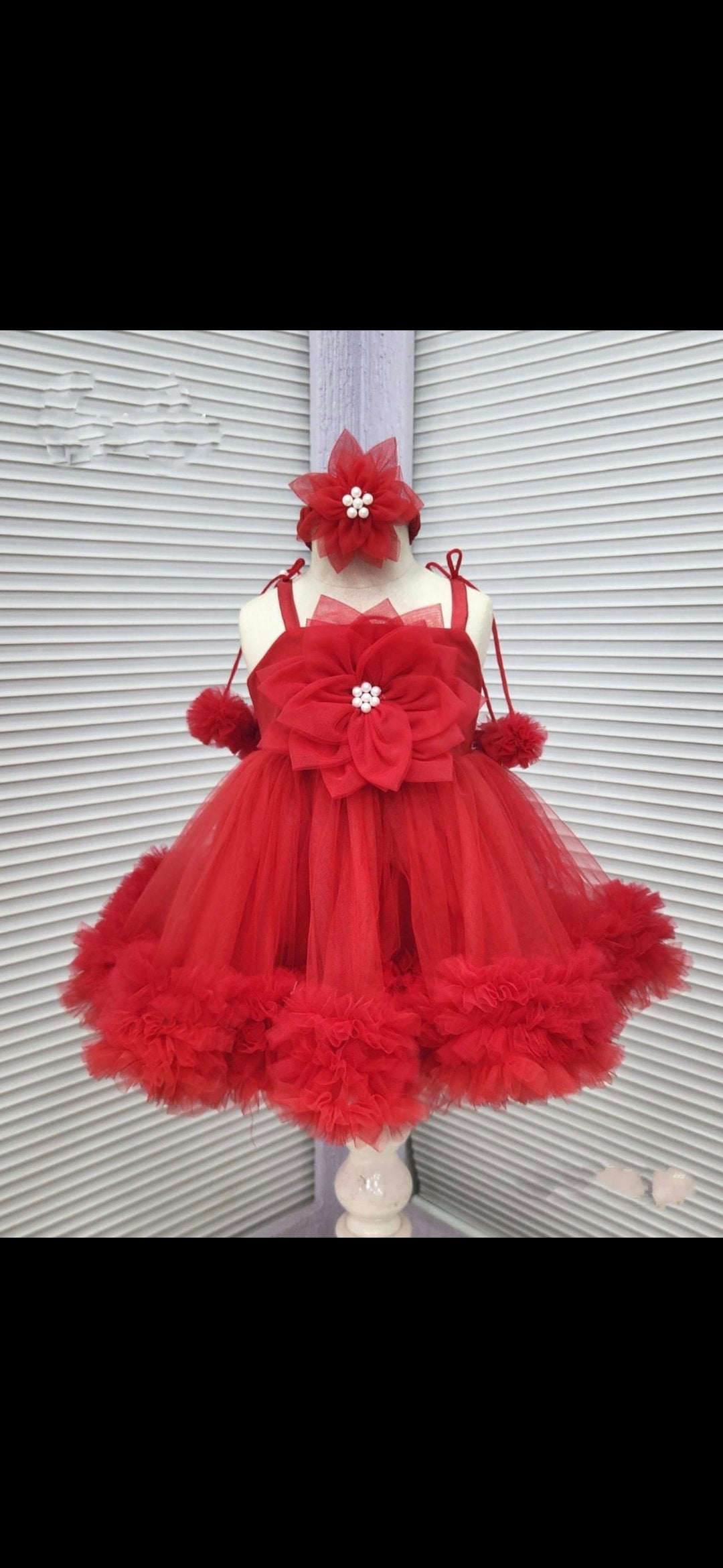 Baby Girls Tomato Colour Short Frock